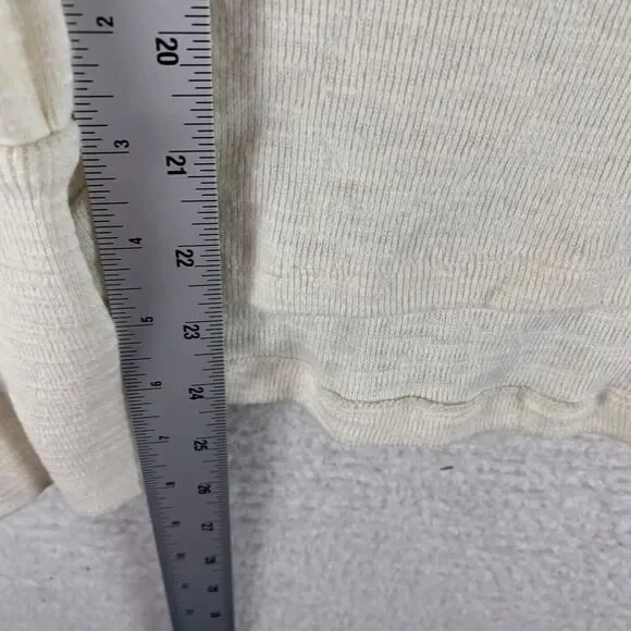 Anthropologie Pilcro Women's Ruffle Front Ivory Pullover Knit Sweater Size Small - Picture 4 of 10